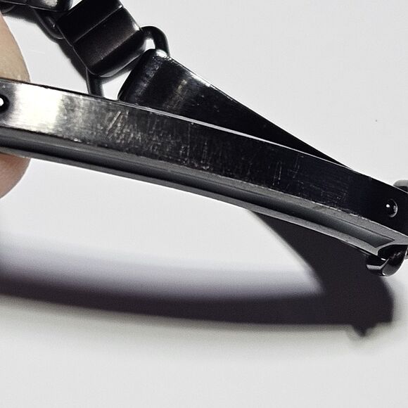 *Sale* Fossil Black Steel Link Bracelet 8" Unisex - Picture 10 of 16